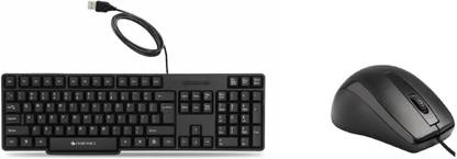 ZEBRONICS ZEB K20 Keyboard and Alex Wired Optical Mouse Combo Set Wired USB Standard Desktop Keyboard Compatible with Desktop, Laptop