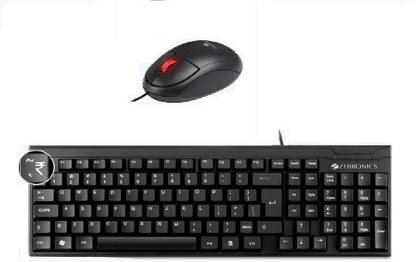 ZEBRONICS Zeb K35 and Zeb Rise Keyboard & Mouse Combo Wired USB Standard Desktop Keyboard Compatible with Desktop, Laptop, Mac Easy to Use,Plug and Play,Quick, Comfy Durable body