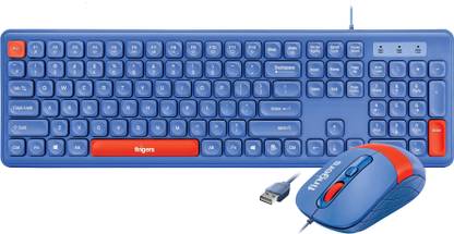 FINGERS Velvet Combo – Rangeela Series Wired USB Standard Desktop Keyboard Compatible with Desktop, Laptop, Mac Velvet Combo C4 – Rangeela Series