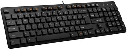 Circle C-23 Wired USB Standard Desktop Keyboard Compatible with Desktop, Laptop, Mac stand support,multimedia_keys,C-23