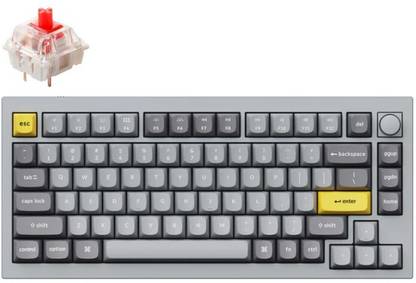 Keychron Q1 Wired Hot-swappable Mechanical Keyboard/ Silver Grey/ Knob Wired USB Laptop-size Desktop Keyboard Compatible with Desktop, Laptop, Mac