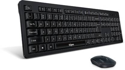 FINGERS Stellar Combo With Mouse Wireless Standard Desktop Keyboard Compatible with Desktop, Laptop, Tablet, iPad, Mac multimedia_keys,Stellar Combo With Mouse