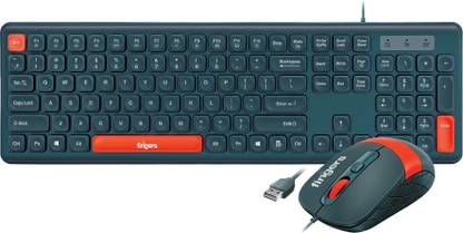 FINGERS Velvet Combo – Rangeela Series Wired USB Standard Desktop Keyboard Compatible with Desktop, Laptop, Mac Easy to Use,Plug and Play,Quick, Comfy Durable body