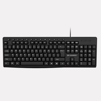 Hammok Stopm Multimedia Keyboard Wired USB Standard Desktop Keyboard Compatible with Desktop, Laptop, Tablet, iPad, Mac