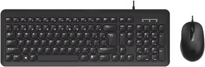 HP KM160 Wired Mouse and Keyboard Combo Wired USB Standard Desktop Keyboard Compatible with Desktop, Laptop, Mac