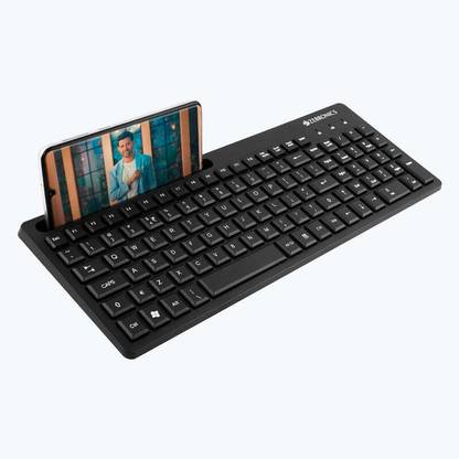 ZEBRONICS ZEB-K36 with Smartphone Holder Wired USB Standard Desktop Keyboard Compatible with Desktop, Laptop, Mac stand support,K36 106 Keys, Slim with Smartphone Holder