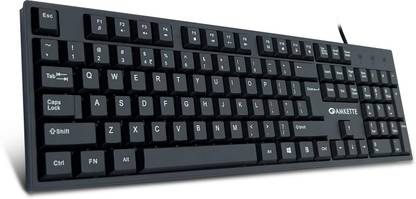 AMKETTE Lexus Neo, Spill-Resistant Design, UV-Coated, Long-Lasting, Anti-Fade Keys Wired USB Standard Desktop Keyboard Compatible with Desktop, Laptop