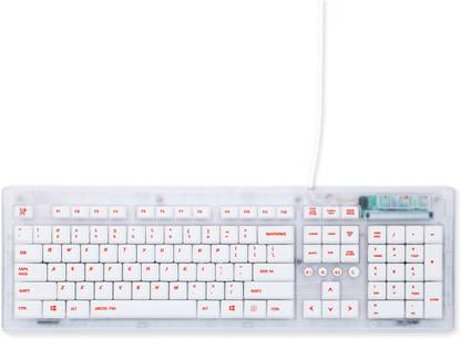 Arctic Fox FAFKEYTRAWW00101E Wired USB Standard Desktop Keyboard Compatible with Desktop, Laptop, Mac stand support,multimedia_keys,Crystal Wired Keyboard