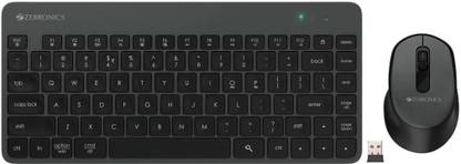 ZEBRONICS Companion 201 Wireless Standard Desktop Keyboard Compatible with Desktop, Laptop, Mac 83 Keys, AI Assist Key, 12 Multimedia Keys, 1600 DPI, 3 Buttons Silent Operation