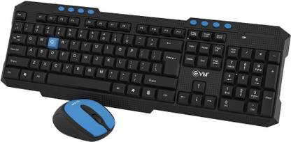 EVM WLKM-036 WIRELESS KEYBOARD & MOUSE COMBO Wireless Standard Desktop Keyboard Compatible with Desktop, Laptop, Mac multimedia_keys