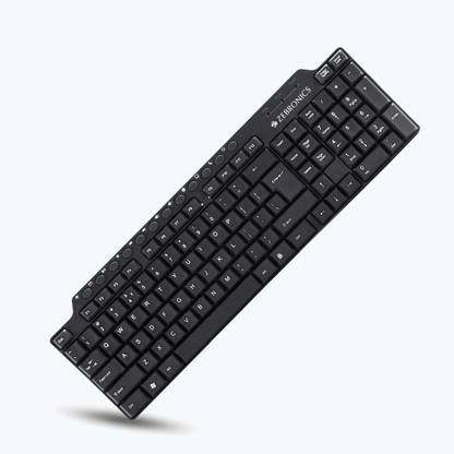 ZEBRONICS ZEB-KM2100 Wired USB Standard Desktop, Laptop Wired Keyboard Wired USB Standard Desktop Keyboard Compatible with Desktop, Laptop, Mac
