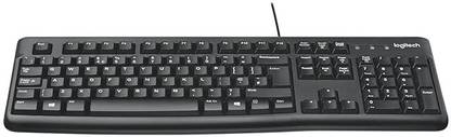 Logitech Wired Keyboard Wired USB Standard Desktop Keyboard Compatible with Desktop, Laptop, Mac stand support,K120