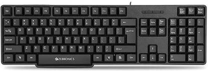 ZEBRONICS K20 Wired USB Standard Desktop Keyboard Compatible with Desktop, Laptop, Mac , with gaming mode ,stand support,k20
