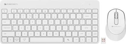 ZEBRONICS Companion 201 Wireless Standard Desktop Keyboard Compatible with Desktop, Laptop, Mac 83 Keys, AI Assist Key, 12 Multimedia Keys, 1600 DPI, 3 Buttons Silent Operation