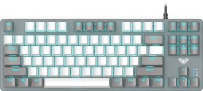 Aula F3287 Mechanical / Rainbow Backlight, Anti-ghosting, Blue switch, TKL Wired USB Tenkeyless Gaming Keyboard Compatible with Desktop, Laptop, Mac with gaming mode ,stand support