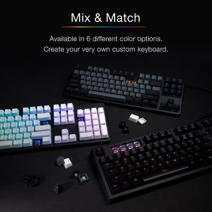 Etzin Pudding PBT Keycaps 129 Double Shot Translucent ANSI US & ISO Layout (Black) Wireless Standard Gaming Keyboard Compatible with Desktop, Laptop, Mac