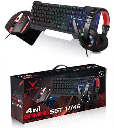 ENTWINO ENT-KM6-GAMINGCOMBO Wired USB Standard Gaming Keyboard Compatible with Desktop, Laptop, Mac