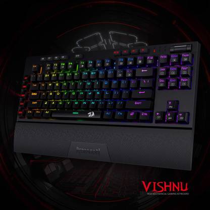 Redragon (Refurbished) K596 RGB Vishnu Wired USB Standard Gaming Keyboard Compatible with Desktop, Laptop, Mac