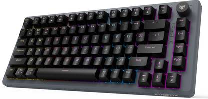EVOFOX Katana X2 TKL Tri-Mode (BT/2.4G/Wired) Red Switches and Dynamic Backliting Wireless Tenkeyless Gaming Keyboard Compatible with Desktop, Laptop, Tablet, Mac