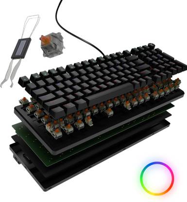 Kreo Hive Full Size Wired Gaming Mechanical Keyboard,Outemu Switches & RGB Backlight Wired USB Standard Gaming Keyboard Compatible with Desktop, Laptop, Mac