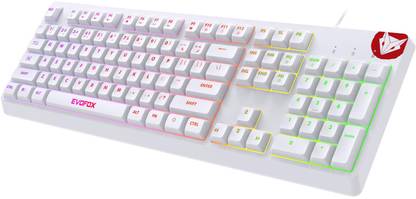 EVOFOX Deathray Prism RGB Silent Membrane Keys Wired USB Gaming Keyboard  (White)