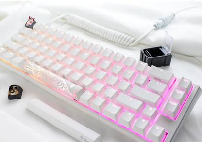 Ducky One 3 SF Pure White RGB Wired USB Laptop-size Gaming Keyboard Compatible with Desktop, Laptop, Mac