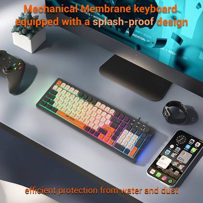 Ant Esports MK800 Pro Mechanical Wired USB Standard Gaming Keyboard Compatible with Desktop, Laptop (Grey ,Beige ,Orange)