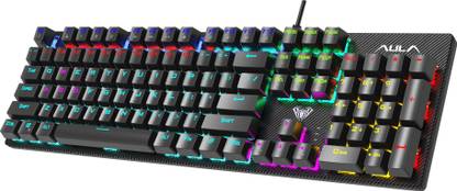 Aula S2022 Mechanical Wired USB Standard Gaming Keyboard Compatible with Desktop, Laptop, Mac stand support