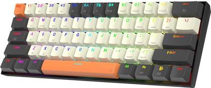 Redragon K644 RGB Cream/Grey/Orange (RED SWITCH) Bluetooth Tenkeyless Gaming Keyboard Compatible with Desktop, Laptop, Mac