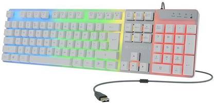 ZEBRONICS ?ZEB-WAR-K (White) Wired USB Laptop-size Gaming Keyboard Compatible with Desktop, Laptop, Mac , with gaming mode ,stand support,multimedia_keys,WAR-K(White)