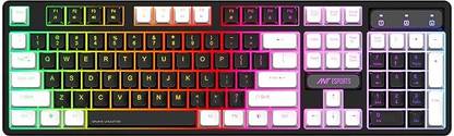 Ant Esports MK1400 Pro Backlit Membrane Wired Gaming Keyboard with Mixed Colour Lighting Wired USB Standard Gaming Keyboard Compatible with Desktop, Laptop, Mac
