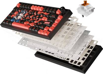 Kreo X Naruto Swarm 75% Wireless Mechanical Keyboard with GTMX Orange Switches RGB Bluetooth Tenkeyless Gaming Keyboard Compatible with Desktop
