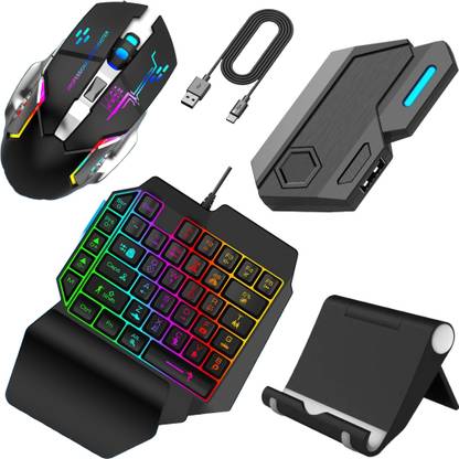 toypapa one hand gaming keyboards and mouse combo, MIX Elite converter, USB cable,stands Wireless Handheld Gaming Keyboard Compatible with Desktop, Laptop, Mac Easy to Use,Plug and Play,Quick, Comfy Durable body