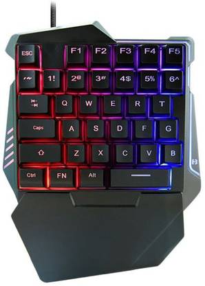 microware G7 RGB One Hand Gaming Keyboard Wired Gaming Keypad With LED Backlight 35 Keys Wired USB Handheld Gaming Keyboard Compatible with Desktop, Laptop, Mac