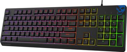 EVOFOX Deathray Prism RGB Silent Membrane Keys Wired USB Standard Gaming Keyboard Compatible with Desktop, Laptop, Mac stand support,multimedia_keys,Deathray