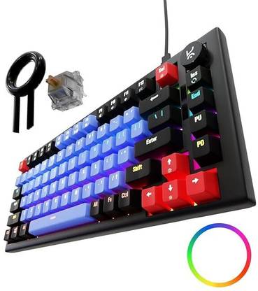 Kreo Hive RGB Gaming Mechanical Keyboard, RGB Keyboards, Braided Cable, led keyboard Wired USB Tenkeyless Gaming Keyboard Compatible with Desktop, Laptop, Mac