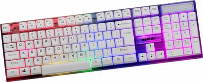 zebion Yama Rainbow Backlit Gaming Keyboard for PC Laptop Gamers and Work, 104 Keys Wired USB Standard Gaming Keyboard Compatible with Desktop, Laptop, Tablet, iPad, Mac