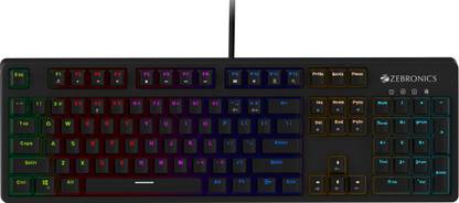 ZEBRONICS Zeb-Max Plus V2 Wired USB Standard Gaming Keyboard Compatible with Desktop, Laptop, Mac with gaming mode ,multimedia_keys