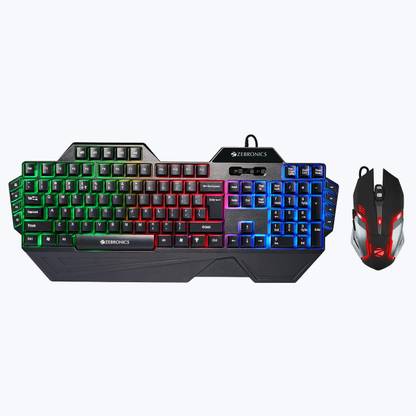 ZEBRONICS OPTIMUS KEYBORAD MOUSE COMBO Wired USB Standard Gaming Keyboard Compatible with Desktop, Laptop, Mac