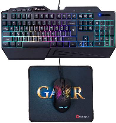 Live Tech GAMR Wired USB Standard Gaming Keyboard Compatible with Desktop, Laptop, Mac