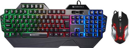 ZEBRONICS Zeb-Optimus (Zeb-KMC 2) Wired USB Standard Gaming Keyboard Compatible with Desktop, Laptop, Mac