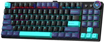 Aula M75 Bluetooth, Wired USB Tenkeyless Gaming Keyboard 3in1, Bluetooth 5.0 + 2.4 GHz, RGB, Type C : Hot-swappable, 2000 MAH batteries