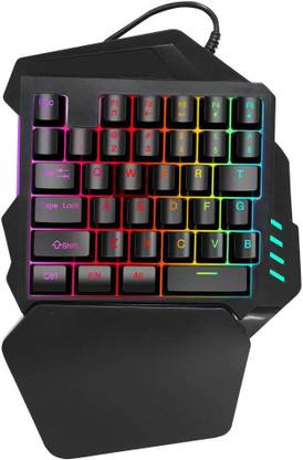 TechGuy4u One-Handed RGB Backlight Gaming Keyboard, 35-Keys USB Wired Membrane Keycap Wired USB Standard Gaming Keyboard Compatible with Desktop, Laptop, Mac