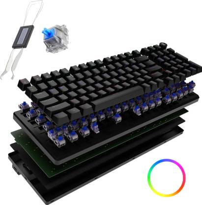 Kreo Hive Full Size Wired Gaming Mechanical Keyboard,Outemu Switches & RGB Backlight Wired USB Standard Gaming Keyboard Compatible with Desktop, Laptop, Mac RGB,, with gaming mode ,Wired Mechanical Gaming Keyboard