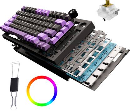 Kreo Swarm Wireless Mechanical Gaming Keyboard, 5-Pin Hot Swap PCB and RGB Backlight Wireless Tenkeyless Gaming Keyboard Compatible with Desktop, Laptop, Mac with gaming mode ,stand support,Wireless Mechanical Gaming Keyboard