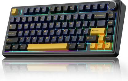 Aula F75 75% Keyboard 3 in 1 Gasket Hot Swappable Bluetooth, Wired USB, Wireless Laptop-size Gaming Keyboard Compatible with Desktop, Laptop, Mac