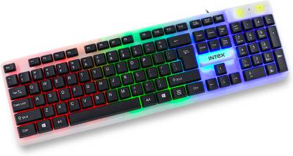 Intex IT-KB331 / Full-Size, RGB Lighting, Membrane Wired USB Standard Gaming Keyboard Compatible with Desktop, Laptop, Mac multimedia_keys