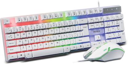 Intex IT-KB334 Wired USB Standard Gaming Keyboard Compatible with Desktop, Laptop, Mac Wired Gaming Keyboard & Mouse IT-KB 334/RGB,Spill resistant, Keyboard and Mouse