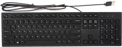 DELL KB216 Multimedia Keyboard with USB Interface, Plunger Keys Technology & Chiclet Wired USB Standard Desktop Keyboard Compatible with Desktop, Laptop, Mac Key Style, Hot Key-Volume, Mute, Play/Pause, Backward, Forward, Warranty 1 Year