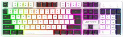 Ant Esports MK1700 Membrane USB-A Connection, Quiet Keystrokes, 12 Multimedia Function Keys Wired USB Standard Gaming Keyboard Compatible with Desktop, Laptop, Mac with gaming mode ,multimedia_keys,Ant Esports MK 1700 Wired Membrane Gaming Keyboard –with Backlit RGB LED, USB-A Connection, Quiet Keystrokes, 12 Multimedia Function Keys